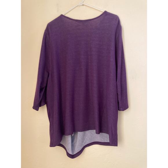 Lee Riders Women's Top Size 2X Purple Shape Illusions Batwing - Picture 3 of 6